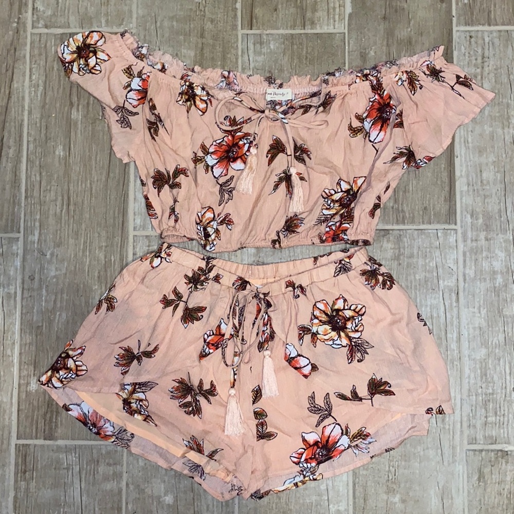 American Threads Pink Floral Set